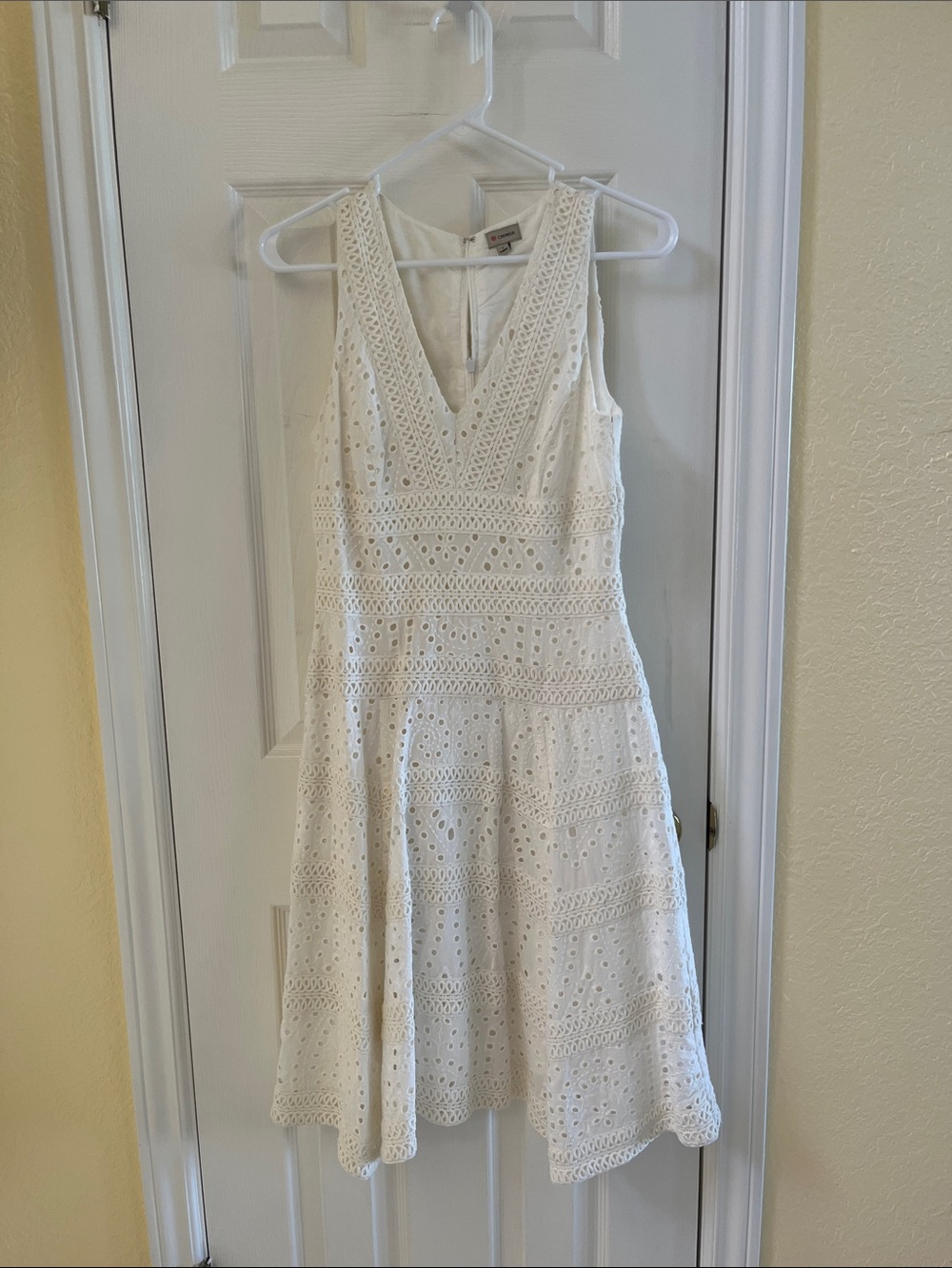 Daniel Cremieux Cream Eyelet Midi Dress